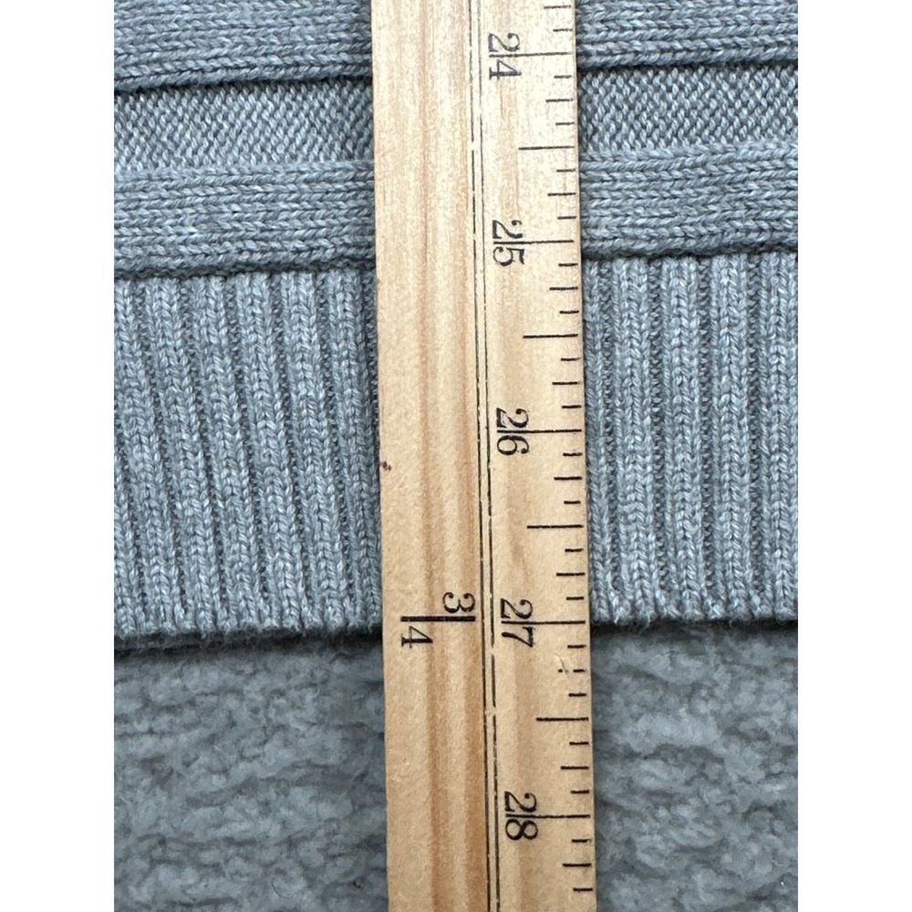 Barbour Knit Sweater Women Medium Gray Ribbed Cotton Pullover Lightweight Casual - Picture 11 of 17